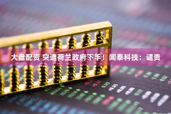 大盘配资 突遭荷兰政府下手！闻泰科技：谴责